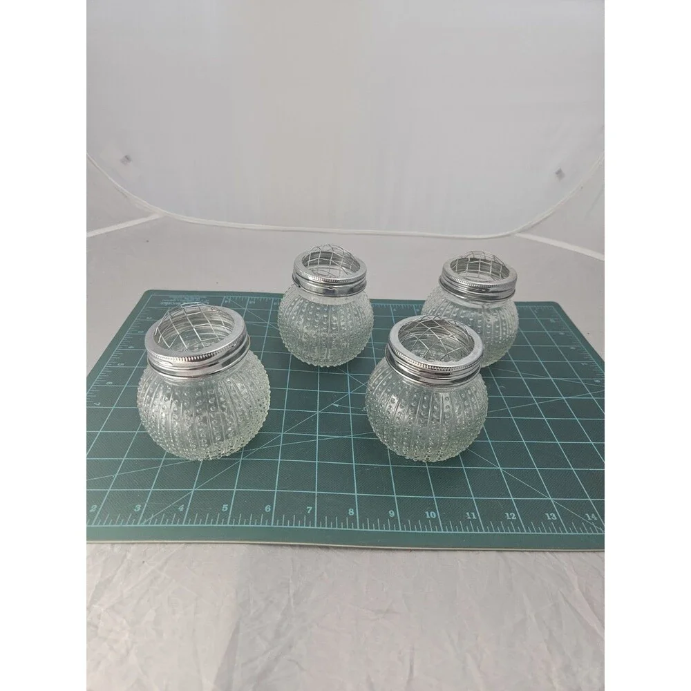 Vintage Flower Frog Vase-Clear Hob-nailed 4